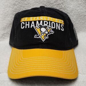 Reebok Pittsburgh Penguins 4X Stanley Cup Champs Sliderback Hat - New